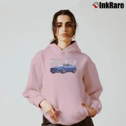 Women’s mustang gt 5.0l v8 for American Muscle Car Fans Cozy Hoodie in light pink | Warm, Structured, Stylish