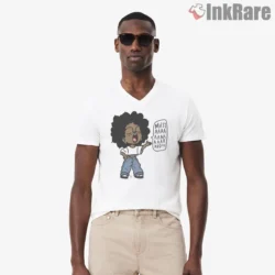 Mustard Kendrick Lamar Gnx Chibi Shouting Meme Shirt on white v-neck shirt for men graphic tee