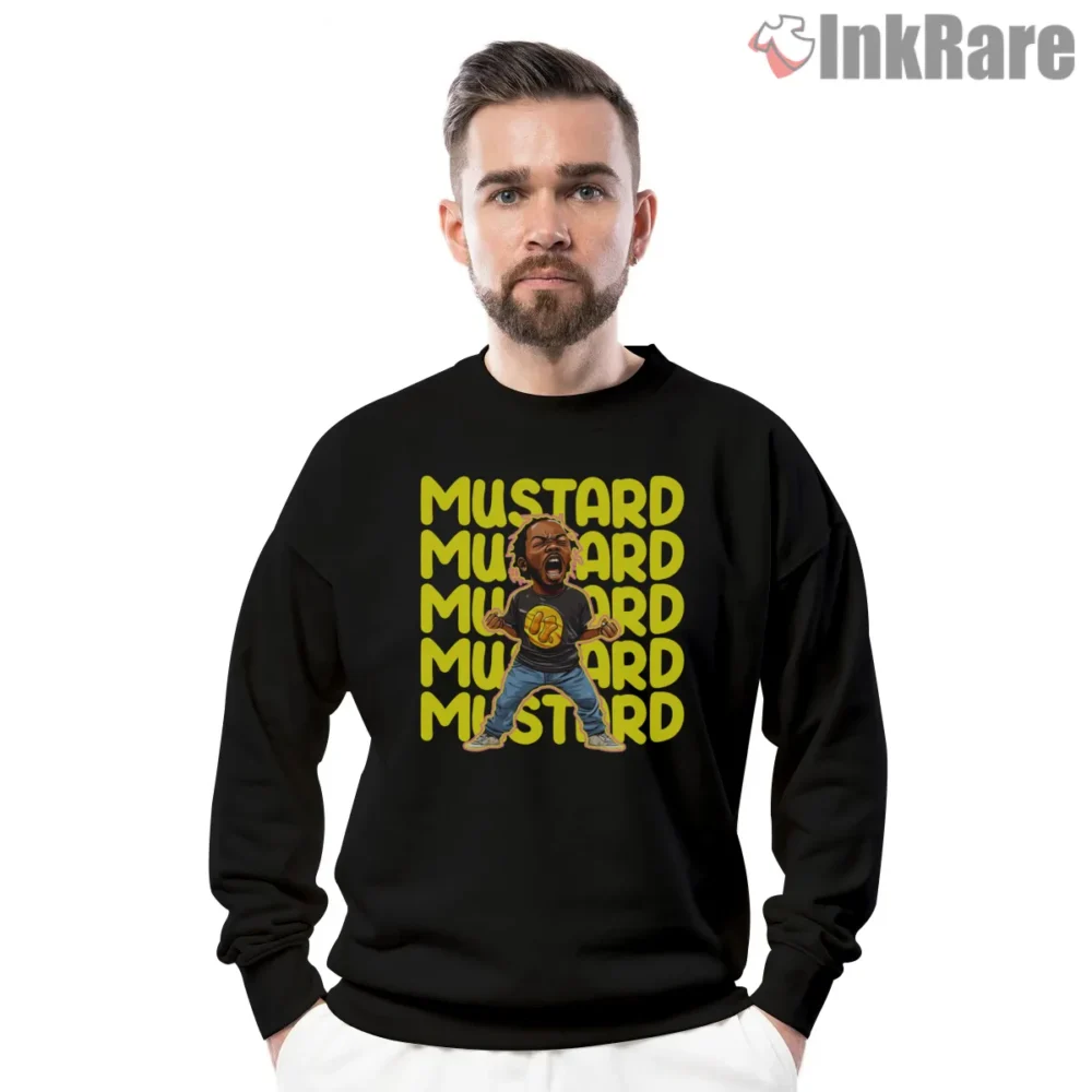 Mustard Mustard Kendrick Lamar Cartoon Shouting Shirt on graphic shirt for men graphic tee