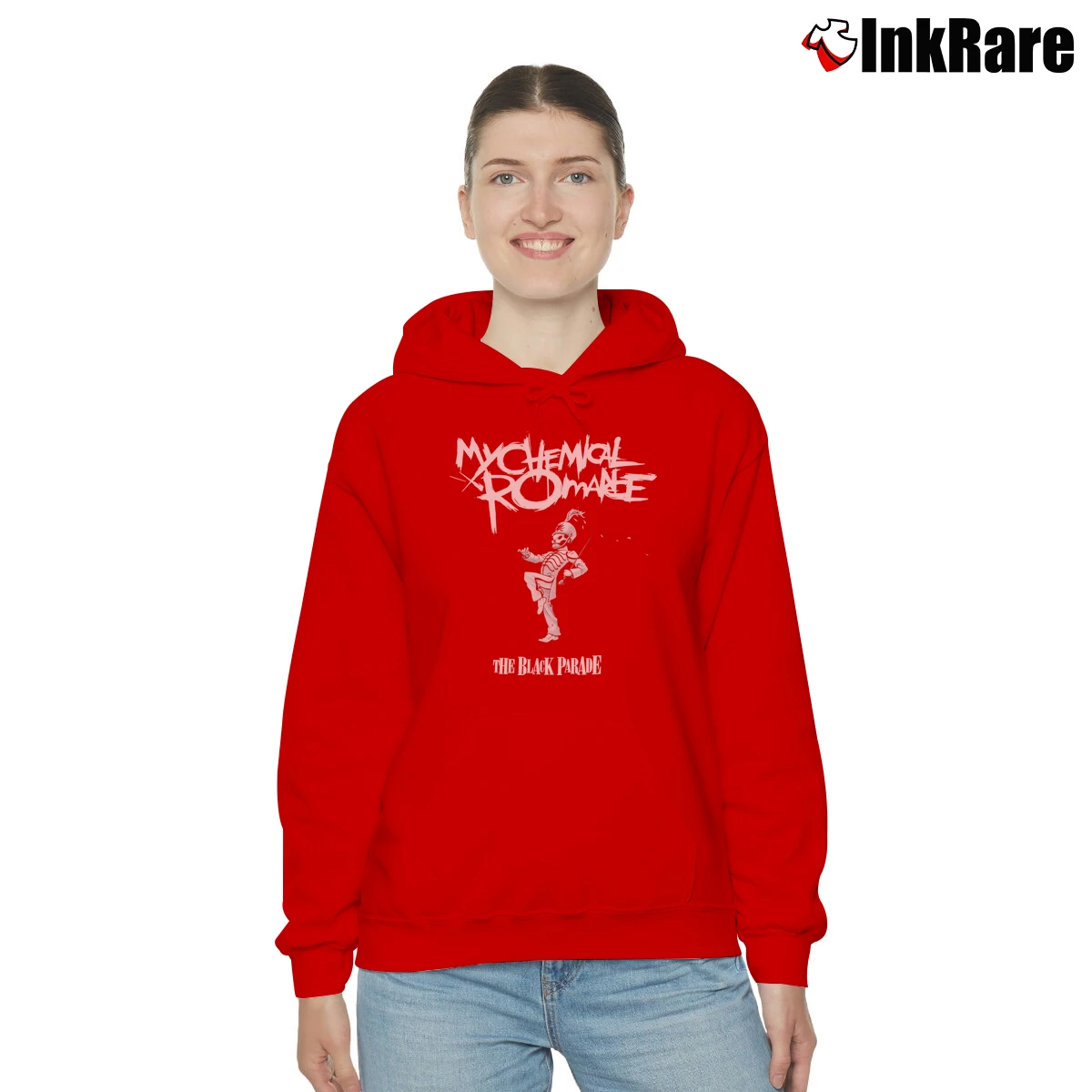 My Chemical Romance The Black Parade Women’s Cozy Hoodie in red – Urban Chic Women’s My Chemical Romance The Black Parade Cozy Hoodie in red | Warm, Structured, Stylish