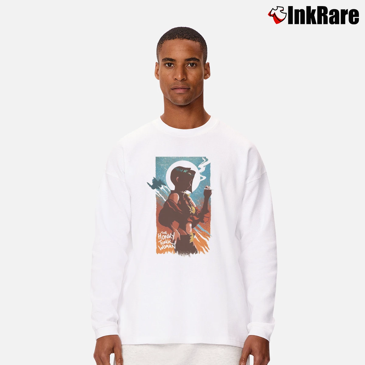 Men’s My Funny Valentine Cowboy Bebop Long-Sleeve Shirt in white | Sleek, Lightweight, Year-Round Wear