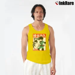 Men’s My Hero Academia Deku Kanji Tank Top in yellow | Breathable, Active-Friendly Design
