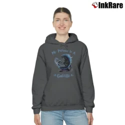 Women’s My Patronus Is A Godzilla Funny Monster Gift Cozy Hoodie in charcoal | Warm, Structured, Stylish