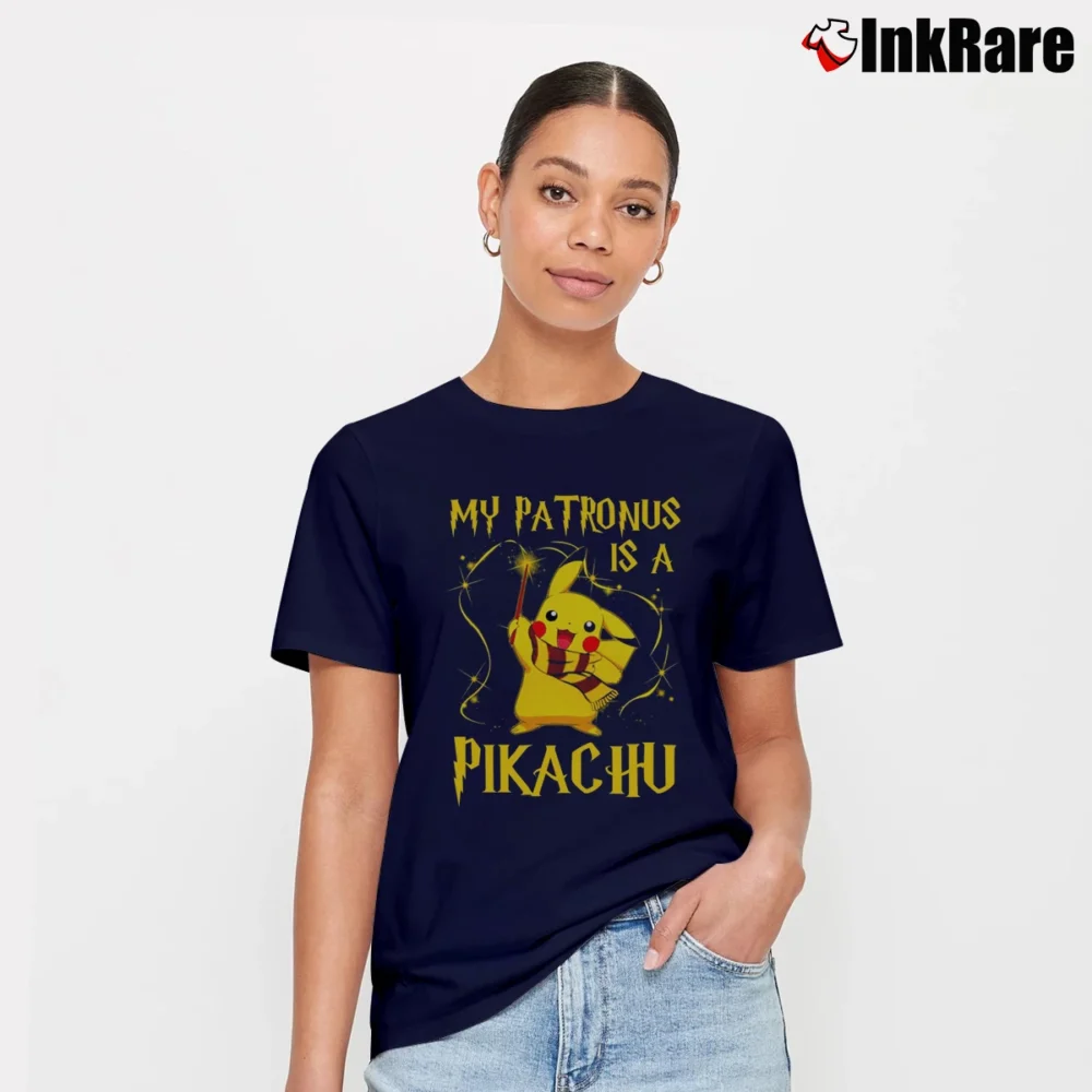 Women’s My Patronus Is A Pikachu Signature T-Shirt in navy | Soft, Flattering Fit