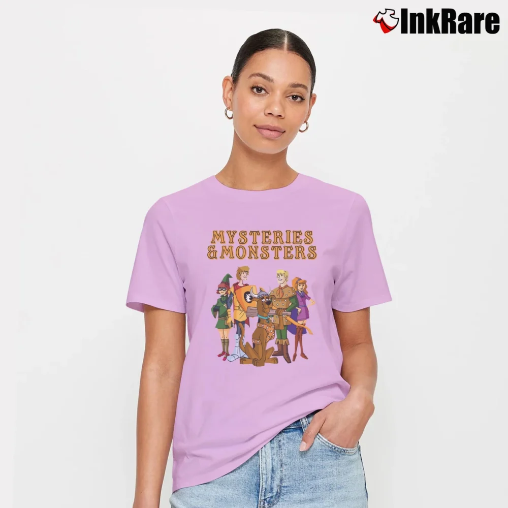 Women’s Mysteries And Monsters Scooby Doo Dungeons And Dragons Signature T-Shirt in light pink | Soft, Flattering Fit