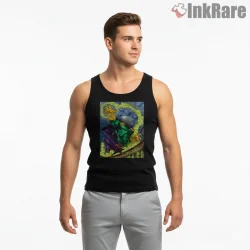 Mysterio Illusion Smoke Classic Comic Villain Shirt on black tank top for men graphic tee