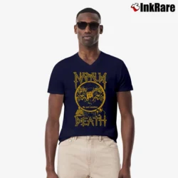 Men’s napalm death the peel sessions grindcore music V-Neck Tee in navy | Sharp, Breathable, Everyday Staple