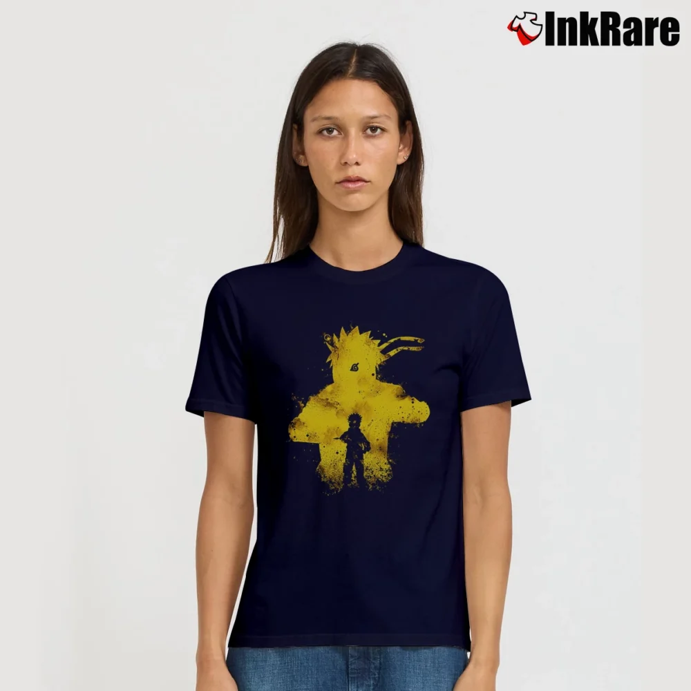 Women’s Naruto Hokage Funny Ninja Anime Signature T-Shirt in navy | Soft, Flattering Fit