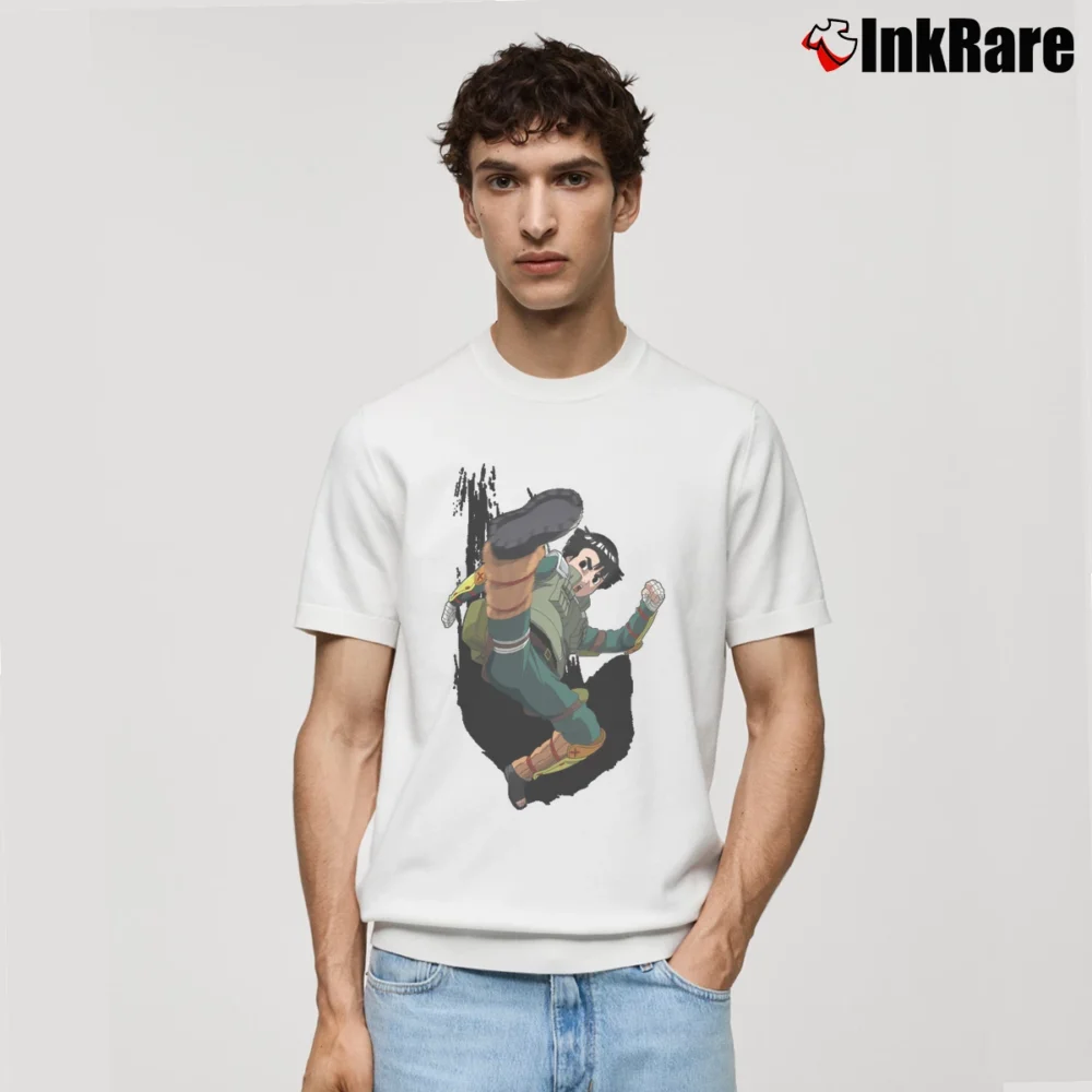 Men’s Naruto Rock Lee Graphic Classic T-Shirt in white | Soft, Breathable Everyday Wear