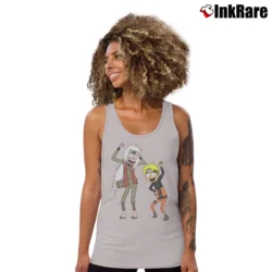 Women’s Naruto X Rick And Morty Mashup Anime Tank Top in sport grey | Lightweight, Movement-Friendly