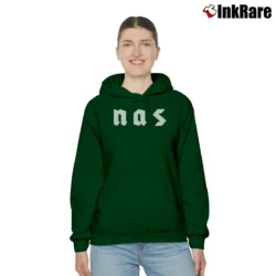 Women’s Nas Digital Album Symbols Fan Cozy Hoodie in forest green | Warm, Structured, Stylish