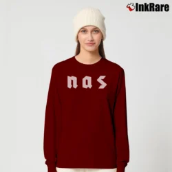 Women’s Nas Digital Album Symbols Fan Long-Sleeve Top in maroon | Sleek, Versatile, All-Season