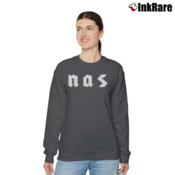 Women’s Nas Digital Album Symbols Fan Relaxed Sweatshirt in charcoal | Soft, Laid-Back Vibe