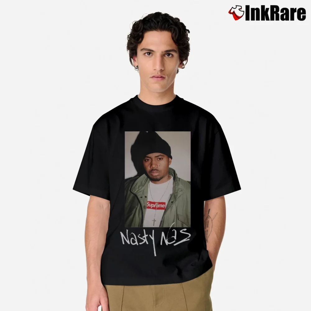 Men’s Nas Supreme Photo Graphic Classic T-Shirt in black | Soft, Breathable Everyday Wear