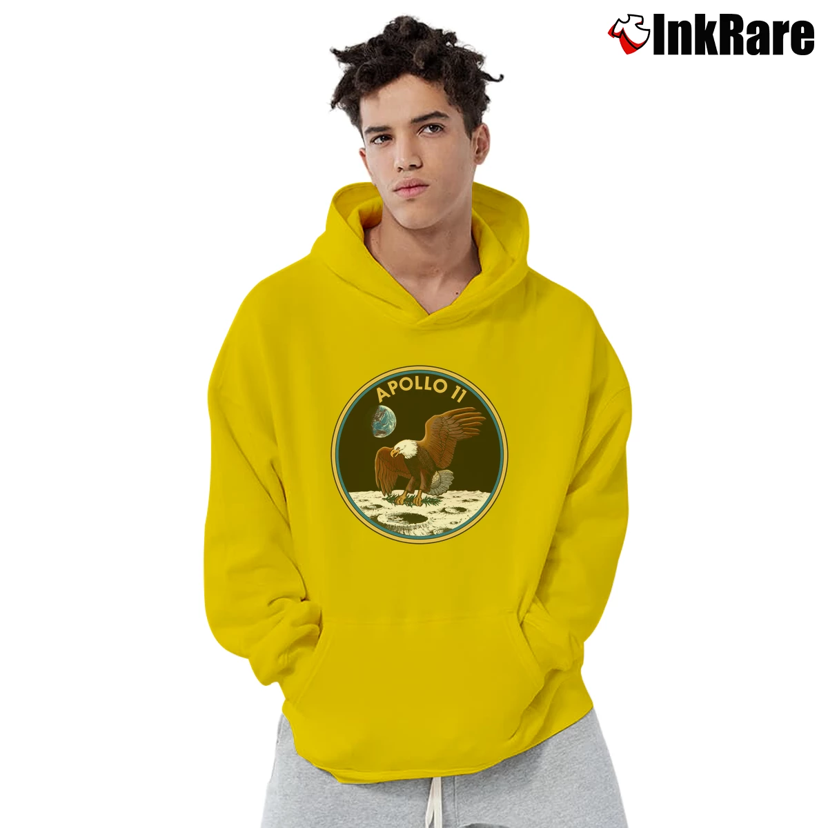 Men’s NASA Apollo 11 Eagle Landing Pullover Hoodie in yellow | Cozy, Durable, Modern Fit