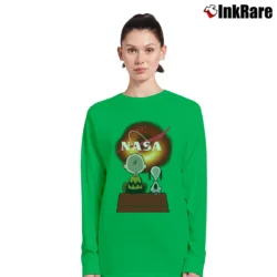 Women’s NASA Black Hole M87 Snoopy Science Fan Long-Sleeve Top in irish green | Sleek, Versatile, All-Season