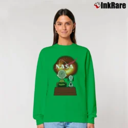 Women’s NASA Black Hole M87 Snoopy Science Fan Relaxed Sweatshirt in irish green | Soft, Laid-Back Vibe