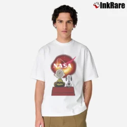 Men’s NASA Black Hole M87 Snoopy Science Fan Classic T-Shirt in white | Soft, Breathable Everyday Wear