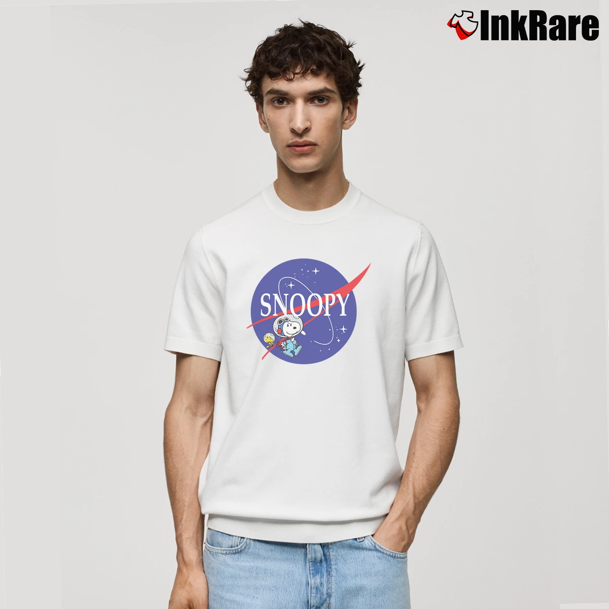 Nasa Snoopy Men’s Classic Tee in white – Premium Comfort Men’s Nasa Snoopy Classic T-Shirt in white | Soft, Breathable Everyday Wear