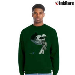Men’s Nasa Spacex Dragon Capsule Iss Graphic Crewneck Sweatshirt in forest green | Cozy Fabric, Clean Style
