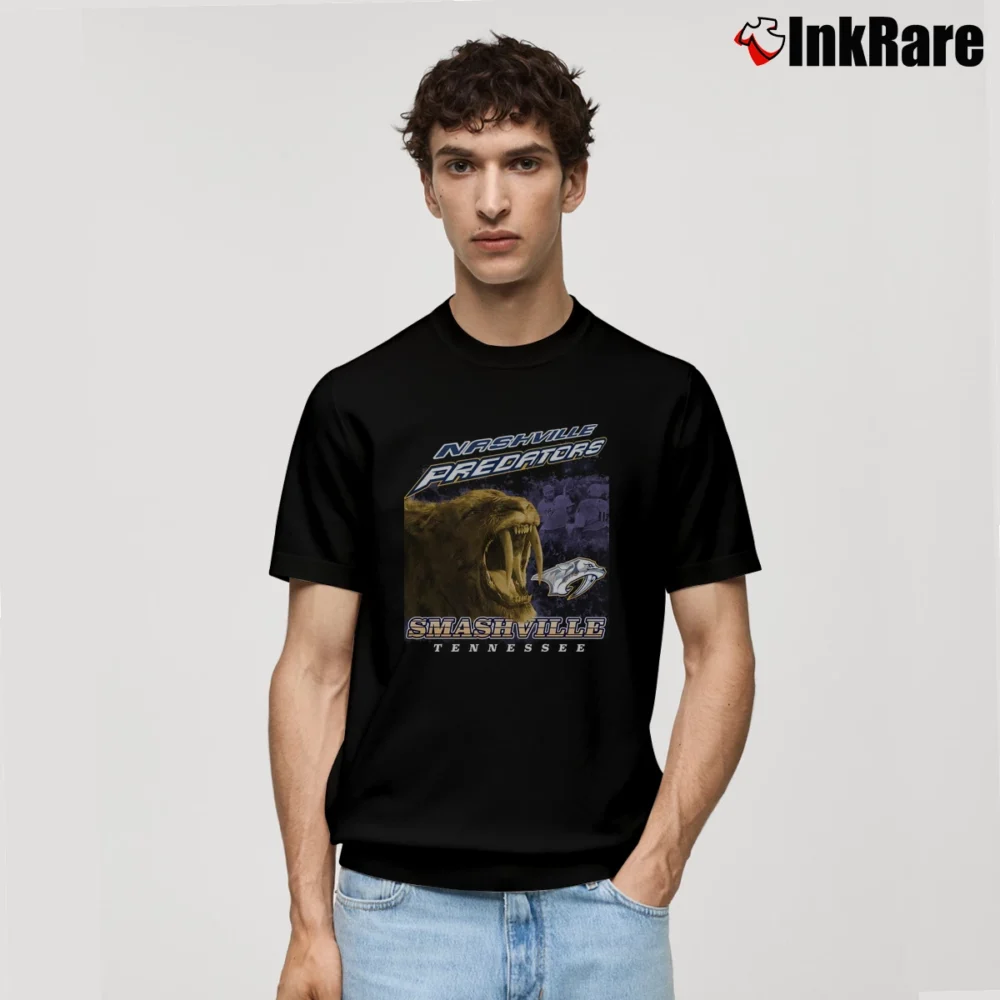 Men’s Nashville Predators Smashville Tennessee Nhl Classic T-Shirt in black | Soft, Breathable Everyday Wear