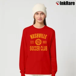 Women’s Nashville Sc Logo Heathered Soccer Long-Sleeve Top in red | Sleek, Versatile, All-Season