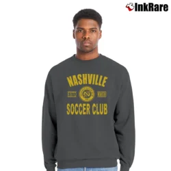 Men’s Nashville Sc Logo Heathered Soccer Crewneck Sweatshirt in charcoal | Cozy Fabric, Clean Style