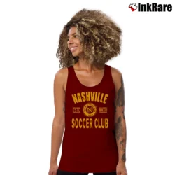 Women’s Nashville Sc Logo Heathered Soccer Tank Top in maroon | Lightweight, Movement-Friendly