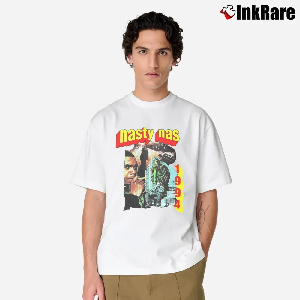 Men’s Nasty Nas Urban Outfitters Rap Classic T-Shirt in white | Soft, Breathable Everyday Wear