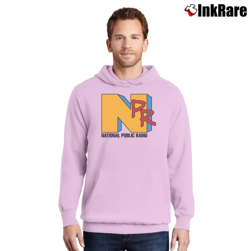 Men’s National Public Radio Pullover Hoodie in light pink | Cozy, Durable, Modern Fit