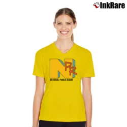 Women’s National Public Radio V-Neck Tee in yellow | Chic Neckline, Soft Texture