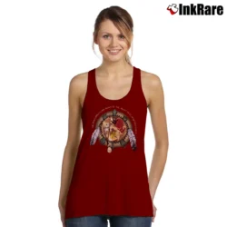 Women’s Native American Drum Solo Peace Tank Top in maroon | Lightweight, Movement-Friendly