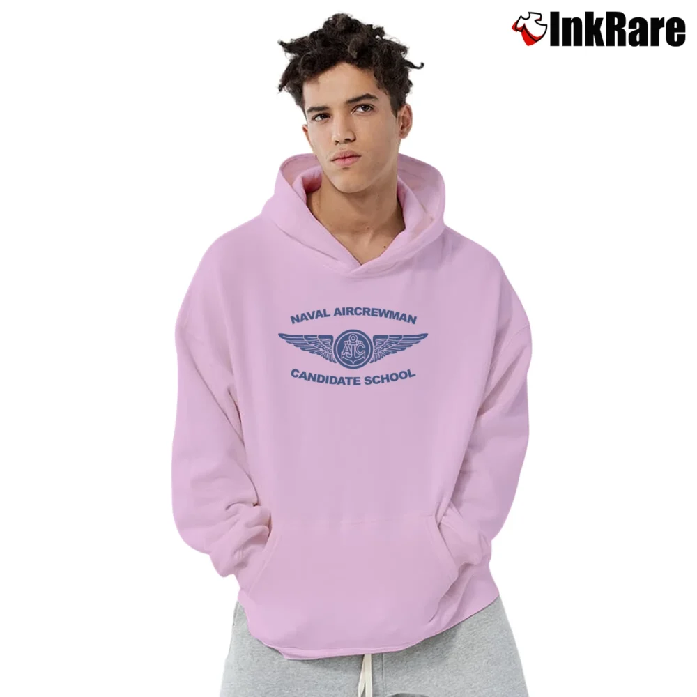 Men’s Naval Aircrewman Candidate School Pullover Hoodie in light pink | Cozy, Durable, Modern Fit