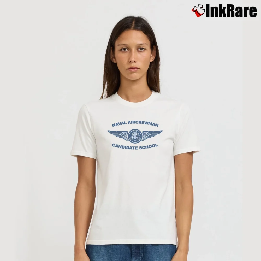 Women’s Naval Aircrewman Candidate School Signature T-Shirt in white | Soft, Flattering Fit
