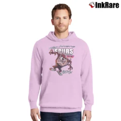 Men’s NBA San Antonio Spurs Taz Looney Tunes Pullover Hoodie in light pink | Cozy, Durable, Modern Fit