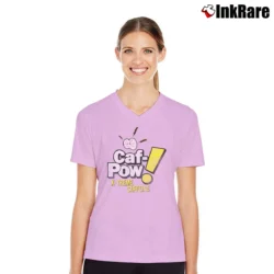 Women’s Ncis Caf - pow Xtreme Caffeine V-Neck Tee in light pink | Chic Neckline, Soft Texture