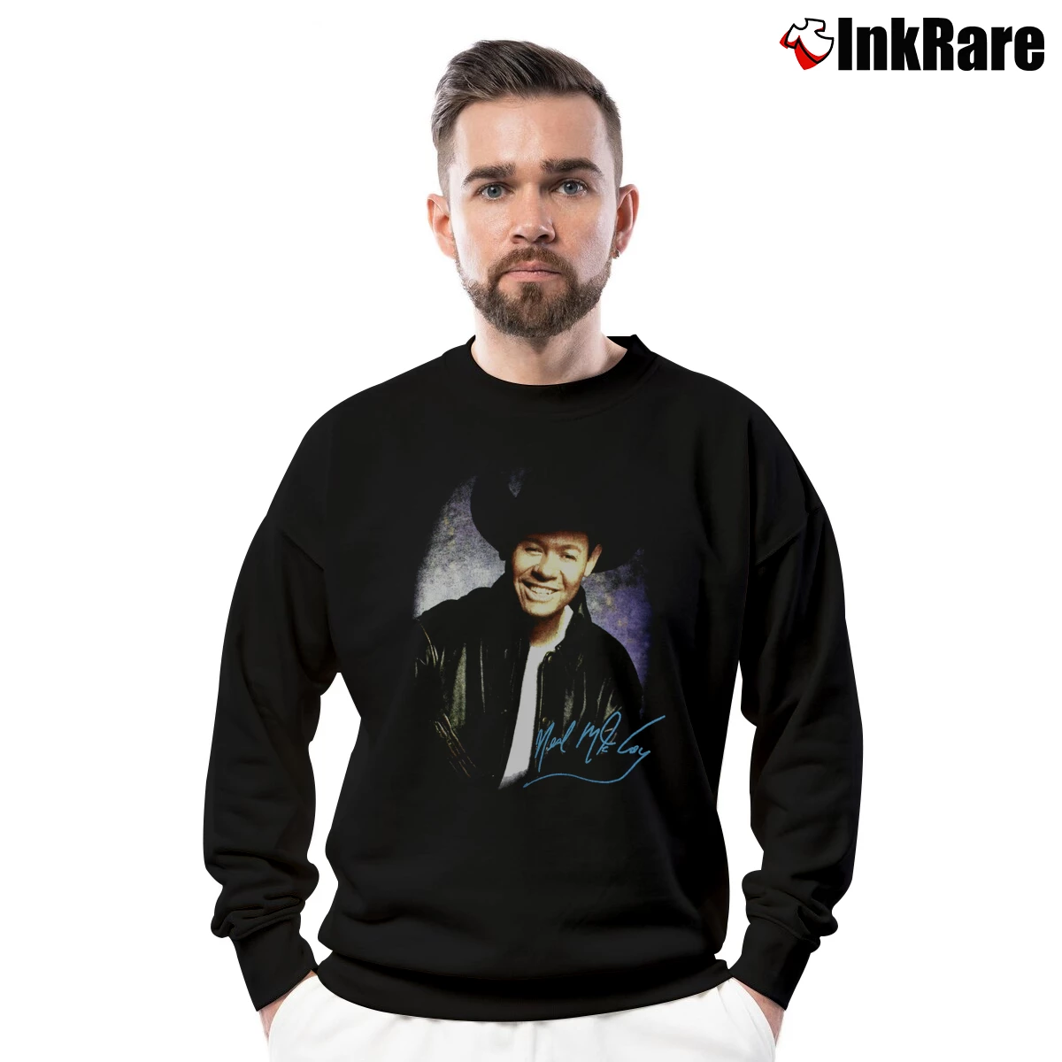 Men’s Neal McCoy Crewneck Sweatshirt in black | Cozy Fabric, Clean Style