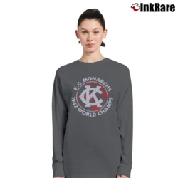 Women’s Negro League Kc Monarchs Champs Long-Sleeve Top in charcoal | Sleek, Versatile, All-Season