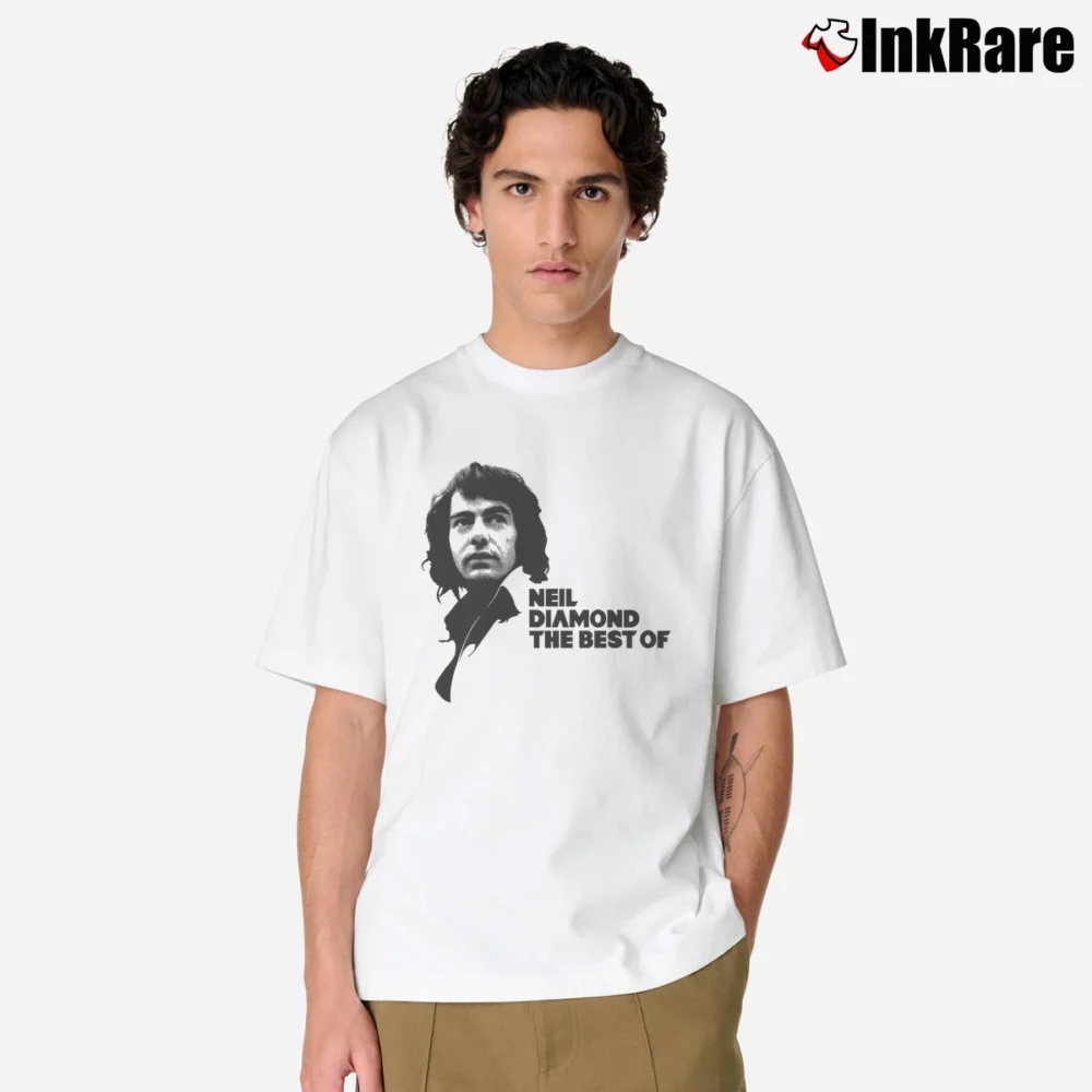 Men’s Neil Diamond Music Fan Classic T-Shirt in white | Soft, Breathable Everyday Wear
