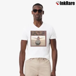 Men’s neil young decade folk rock album V-Neck Tee in white | Sharp, Breathable, Everyday Staple