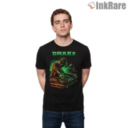 Neon Dj Drake Soundwave Shirt on black short sleeve shirt for men graphic tee