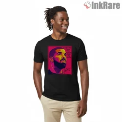 Neon Graffiti Drake Hip Hop Merch Shirt on black short sleeve shirt for men graphic tee