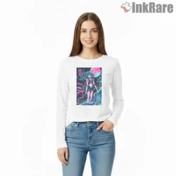 Neon Sailor Neptune Cyber Anime Shirt on white long sleeve shirt for women graphic tee