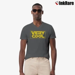 Men’s Nerd Crew Star Wars Style Cool Graphic V-Neck Tee in charcoal | Sharp, Breathable, Everyday Staple