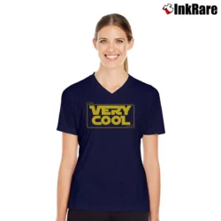 Women’s Nerd Crew Star Wars Style Cool Graphic V-Neck Tee in navy | Chic Neckline, Soft Texture