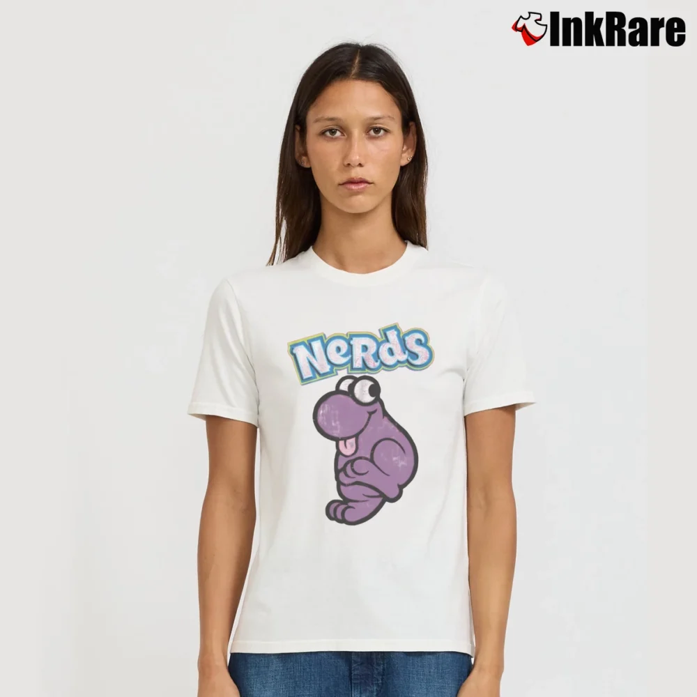 Women’s Nestle Nerds Prance Candy Sugar Logo Signature T-Shirt in white | Soft, Flattering Fit
