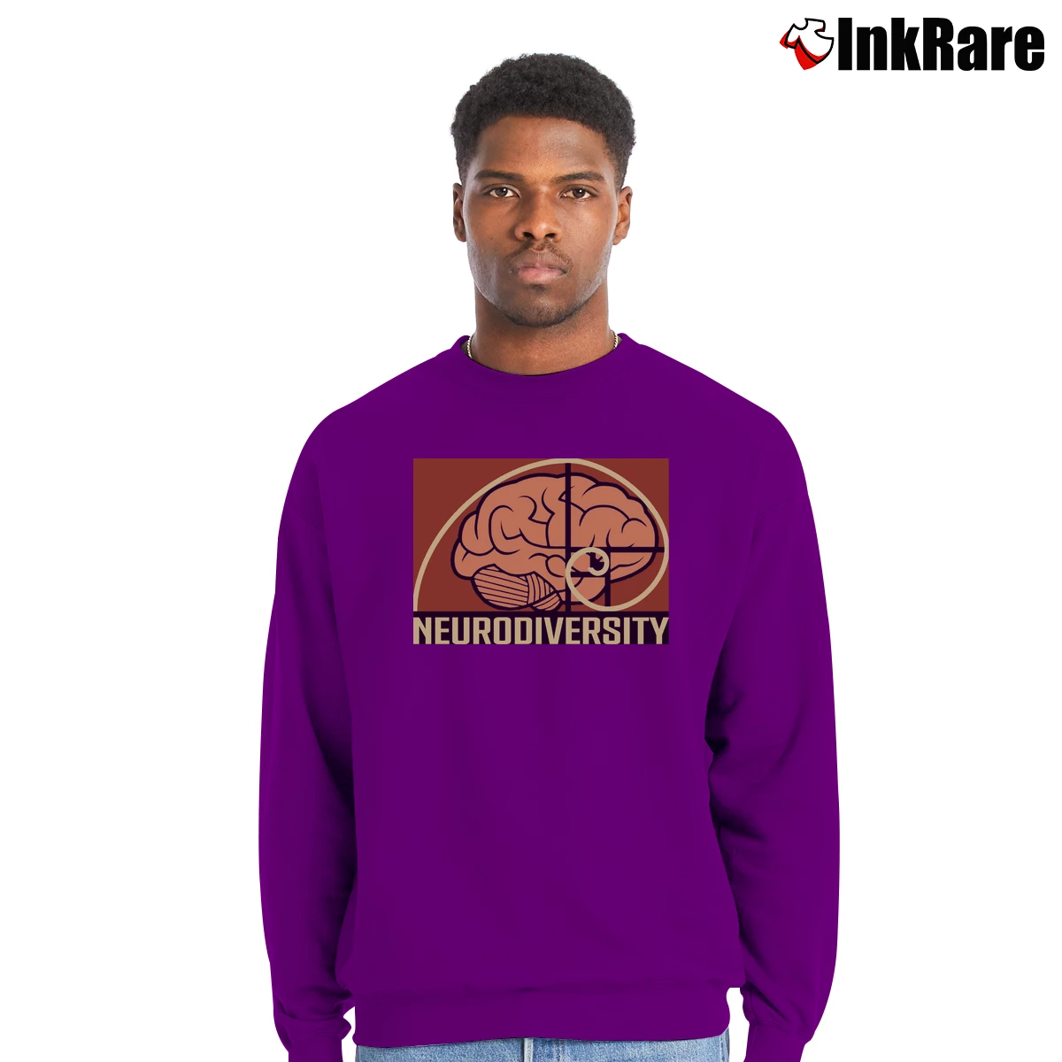 neurodiversity Men’s Crewneck Sweatshirt in purple – Soft & Durable Men’s neurodiversity Crewneck Sweatshirt in purple | Cozy Fabric, Clean Style