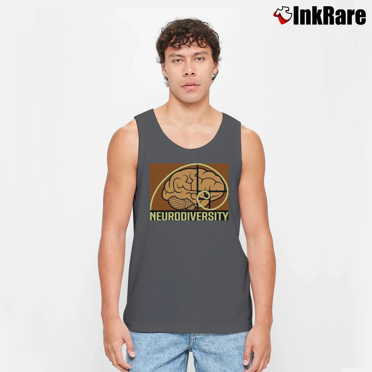 neurodiversity Men’s Performance Tank in charcoal – Lightweight Comfort Men’s neurodiversity Tank Top in charcoal | Breathable, Active-Friendly Design