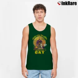 Men’s Never Mind The Witch Beware Of The Cat Halloween Tank Top in forest green | Breathable, Active-Friendly Design