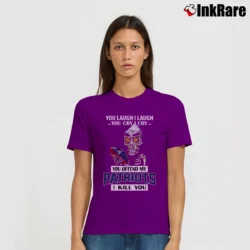 Women’s New England Patriots Achmed Funny Signature T-Shirt in purple | Soft, Flattering Fit